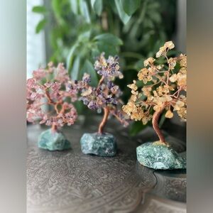 Large Citrine strawberry quartz or Fluorite tree with fluorite base